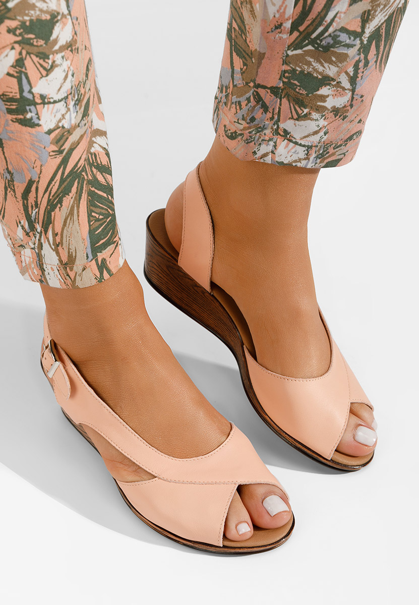Sandale od prirodne kože Rhonia ružičasto