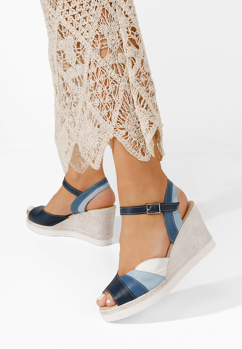Sandale s platformom kože Irvina plave