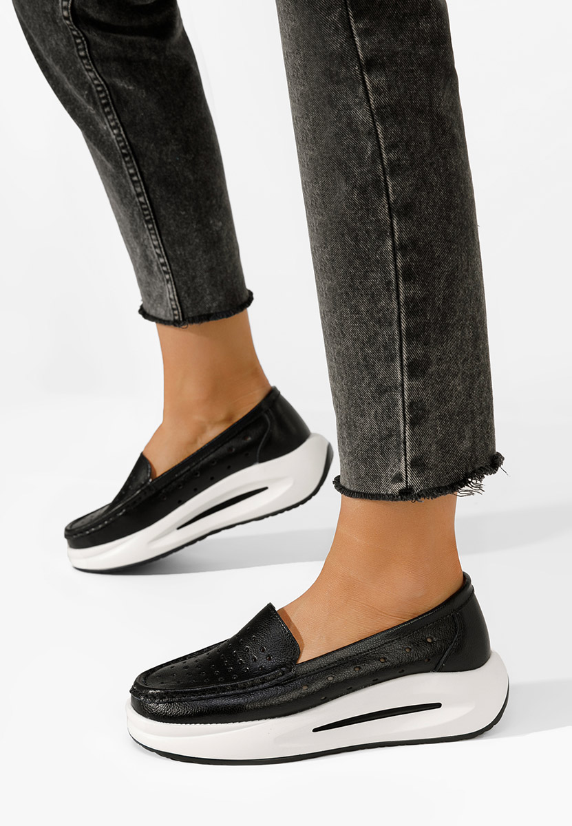 Mokasinke od prirodne kože Laurea crno