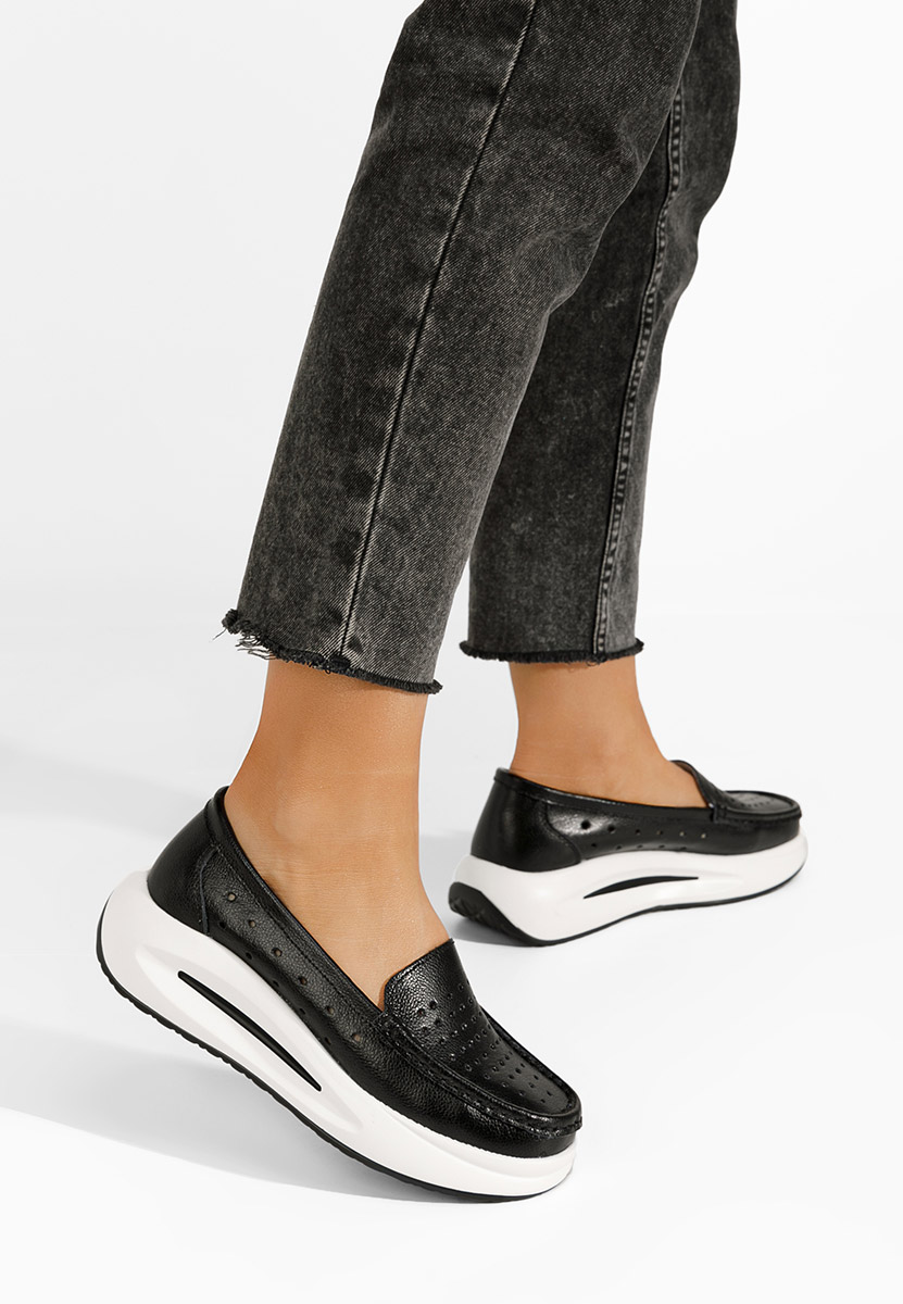 Mokasinke od prirodne kože Laurea crno