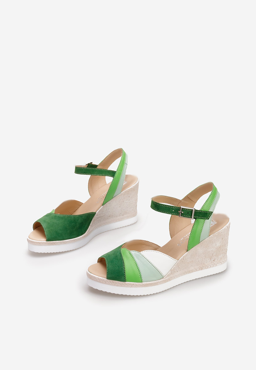 Sandale s platformom kože Irvina zeleno