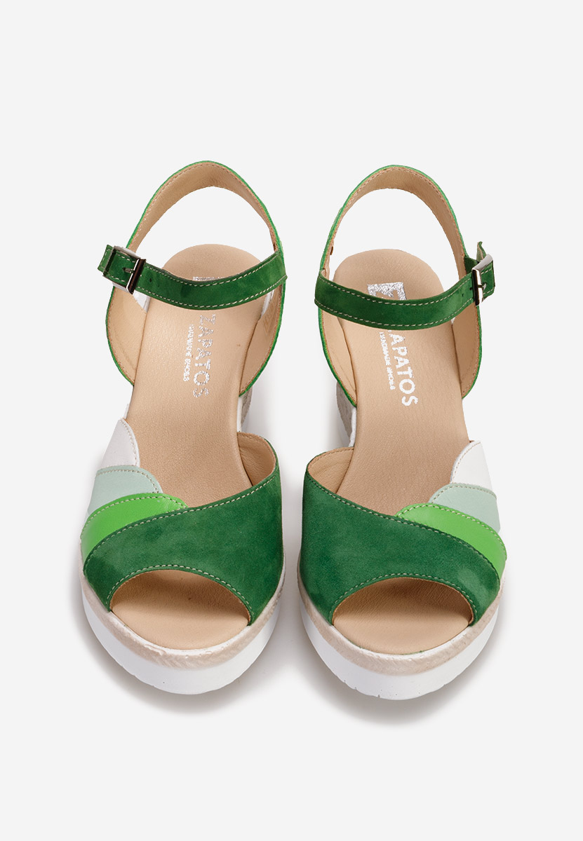 Sandale s platformom kože Irvina zeleno