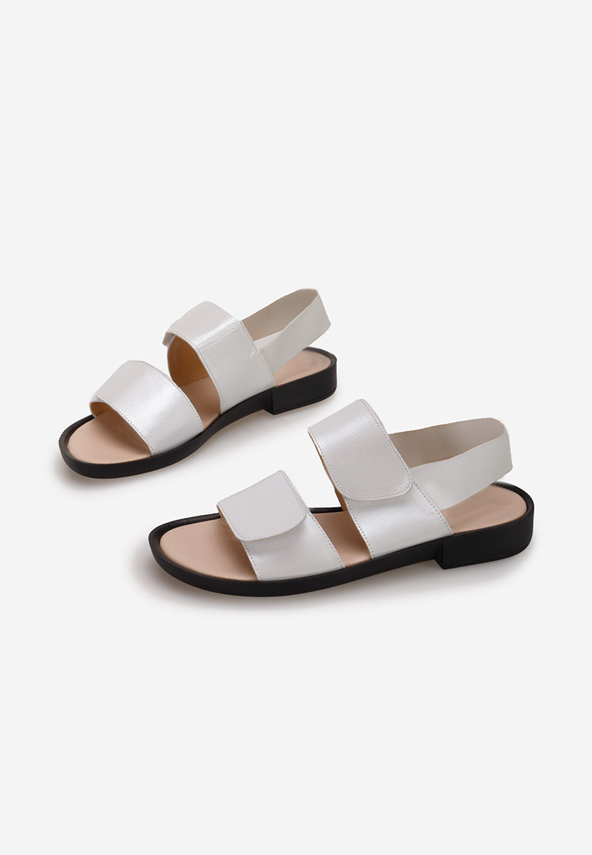 Sandale od prirodne kože Galaroza bijele