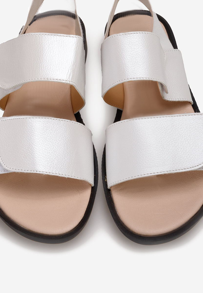 Sandale od prirodne kože Galaroza bijele