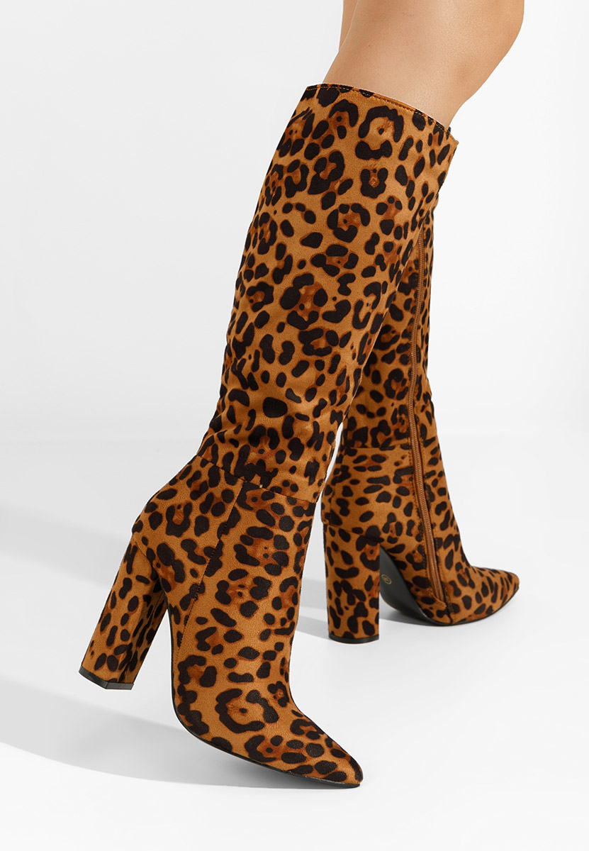 Čizmice na blok petu Alyndra leopardi