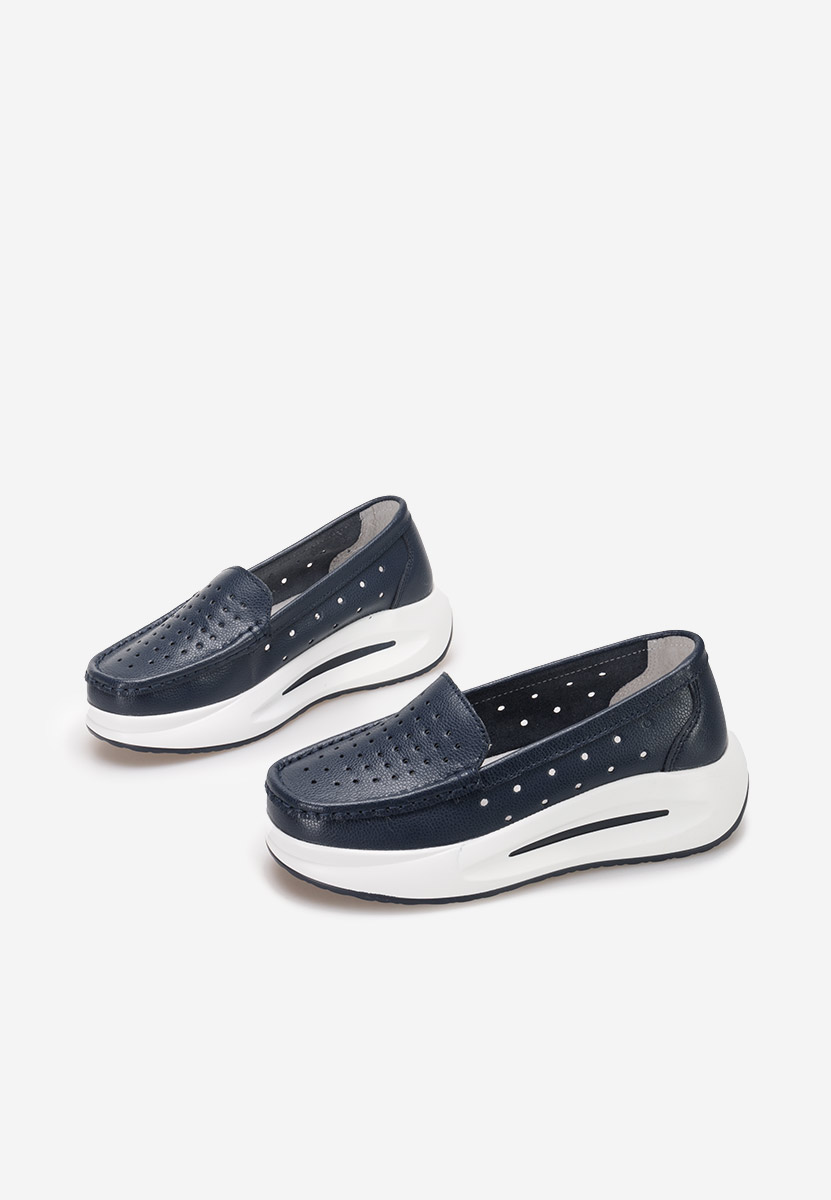 Mokasinke s platformom Laurea plavo navy