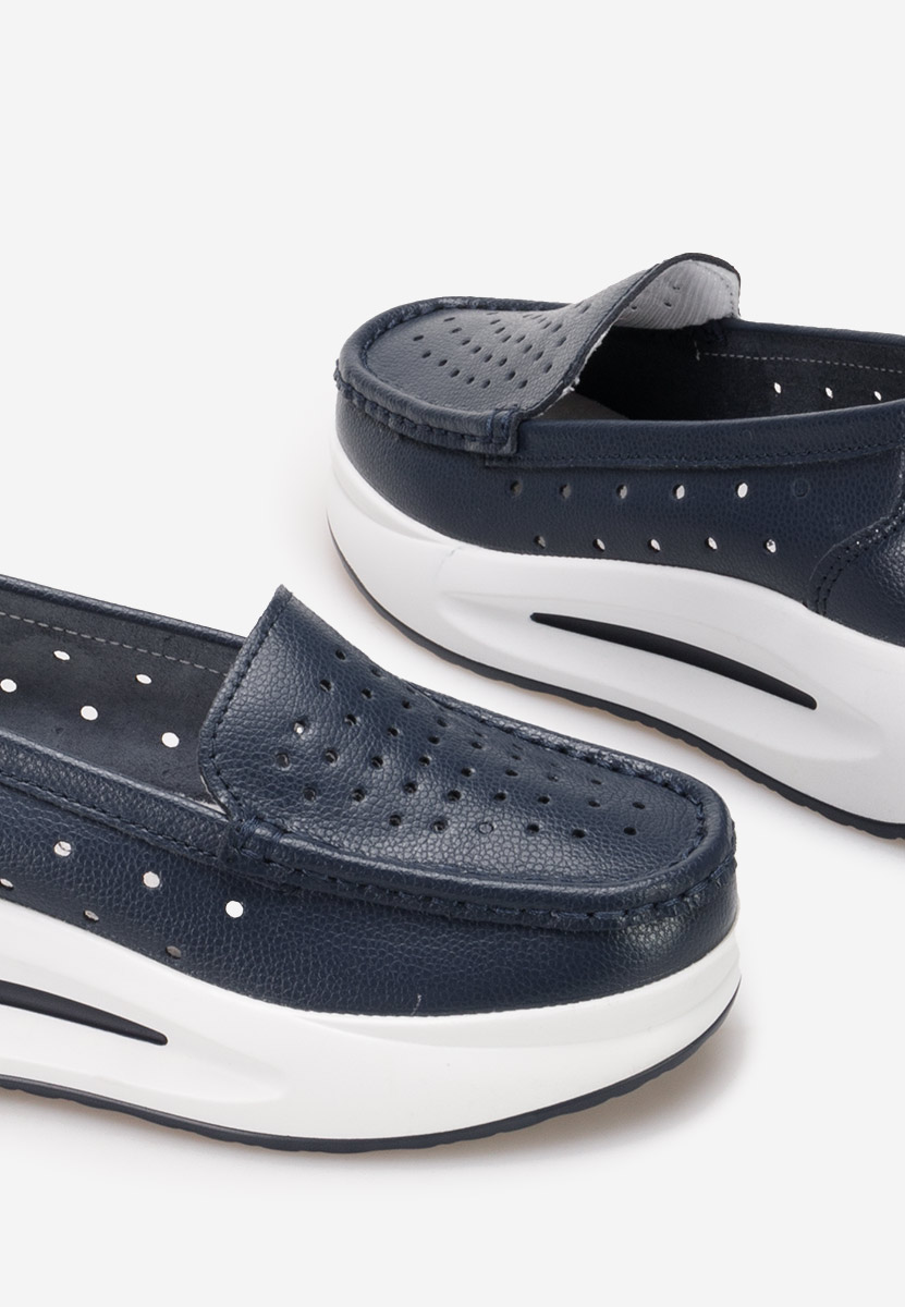 Mokasinke s platformom Laurea plavo navy