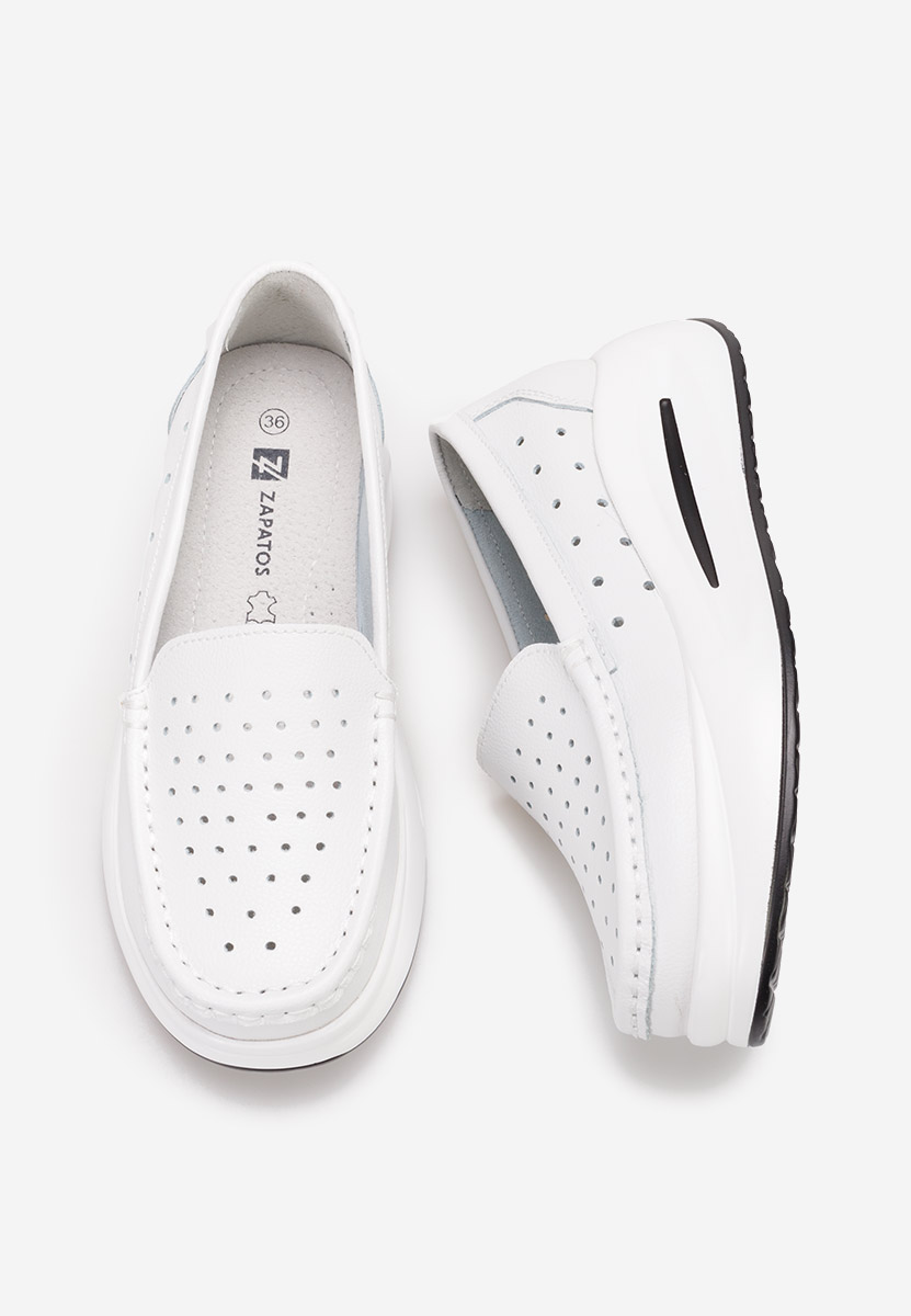 Mokasinke od prirodne kože Laurea bijele