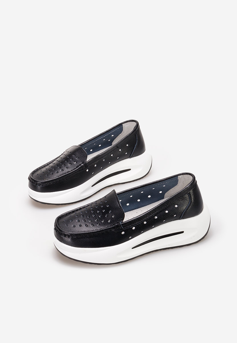 Mokasinke od prirodne kože Laurea crno