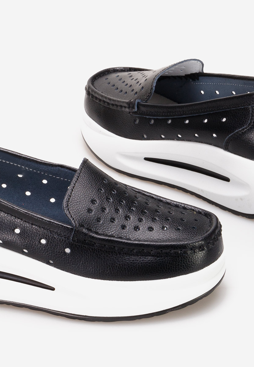 Mokasinke od prirodne kože Laurea crno