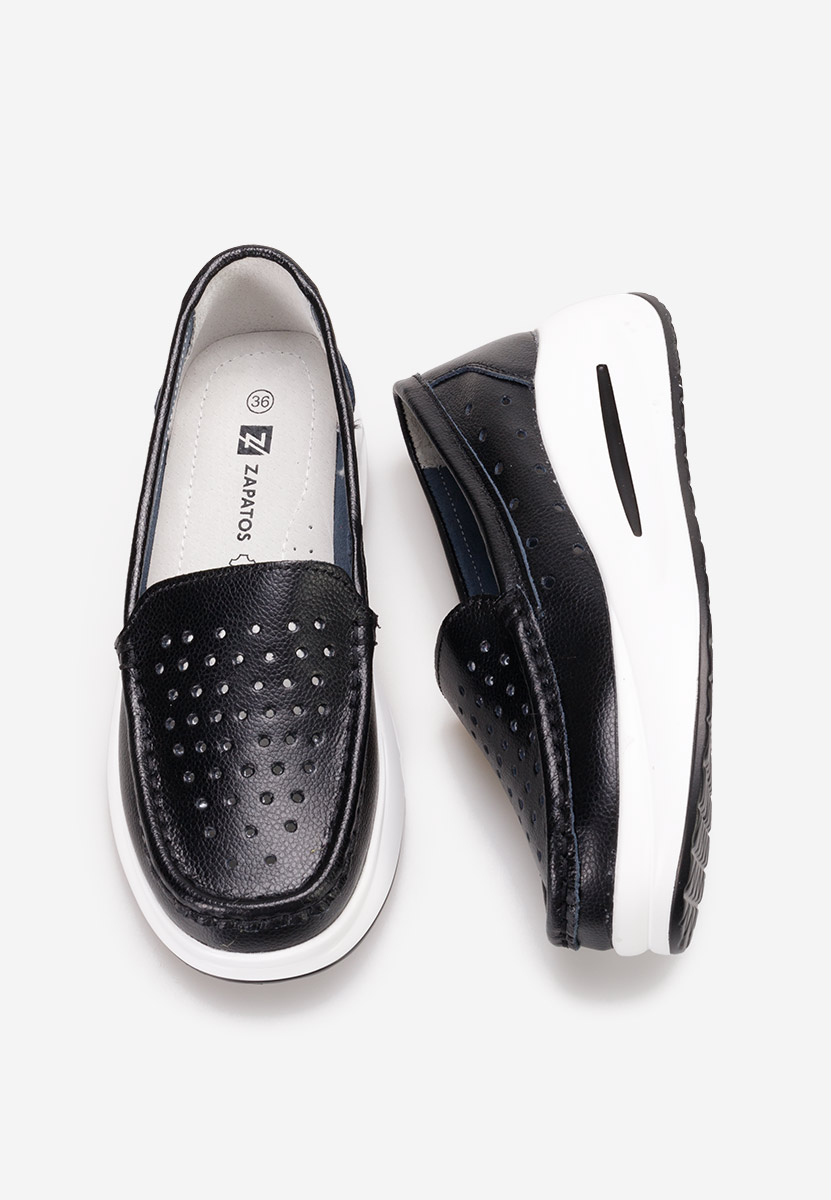 Mokasinke od prirodne kože Laurea crno