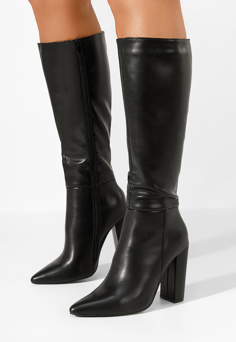 Čizme s visoku petu Alyndra crno