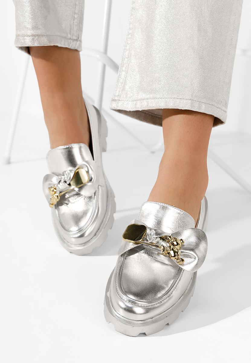 Ženske mokasinke Tervi V2 srebrno