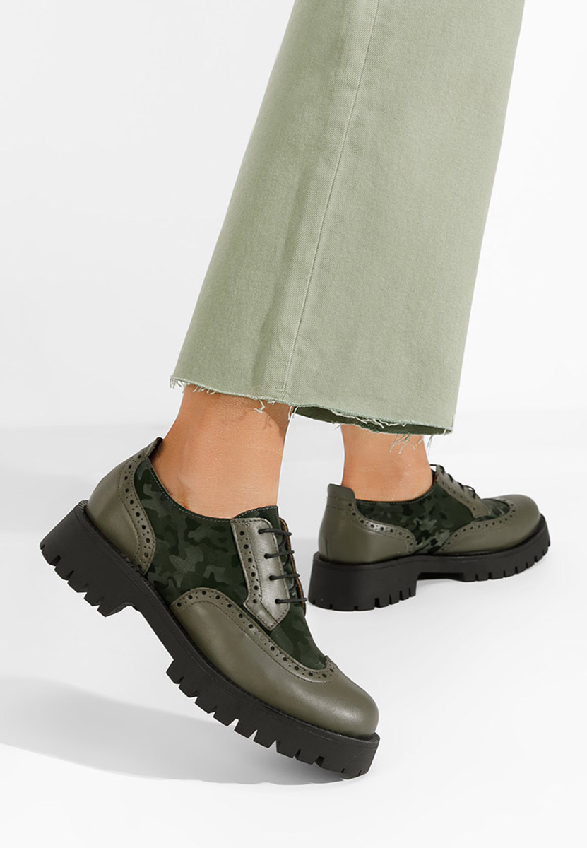 Ženske cipele oksfordice Flexa kaki