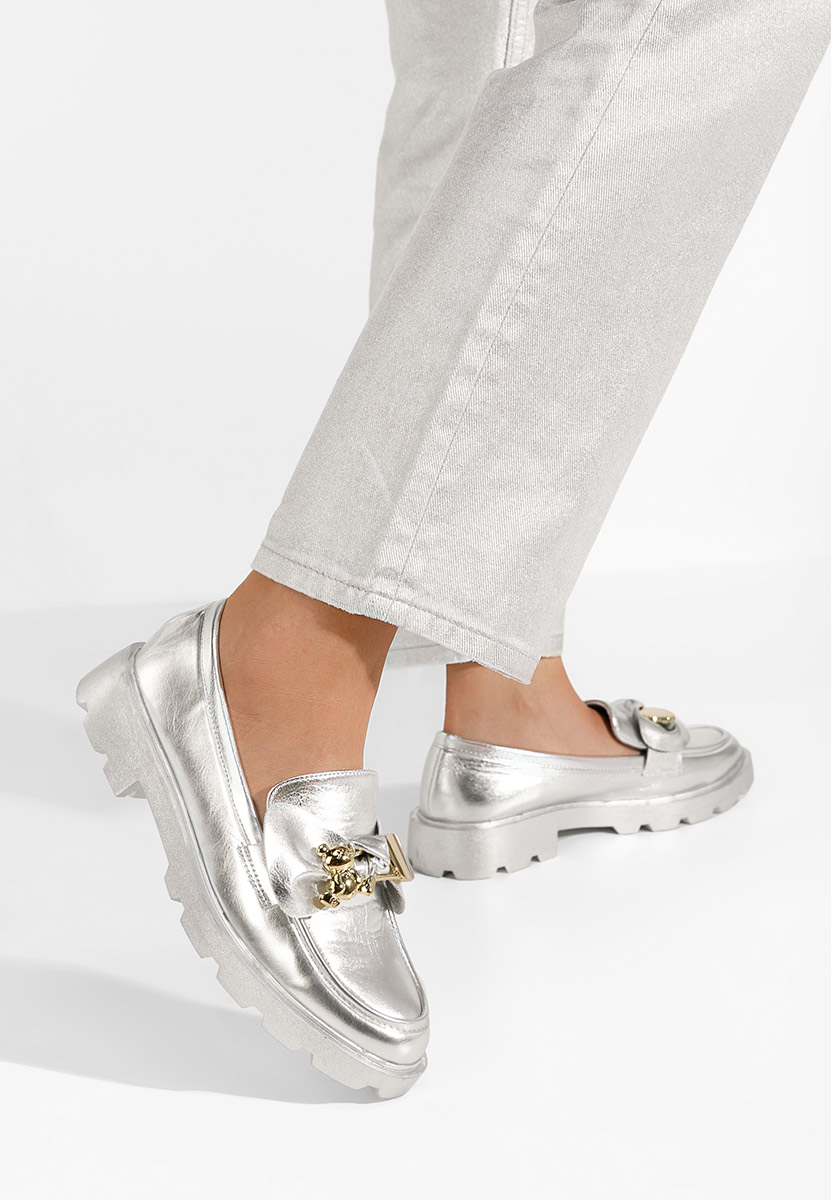 Ženske mokasinke Tervi V2 srebrno