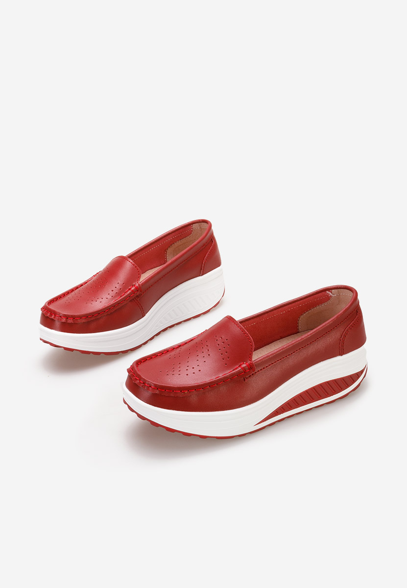 Mokasinke od prirodne kože Yustina crveno