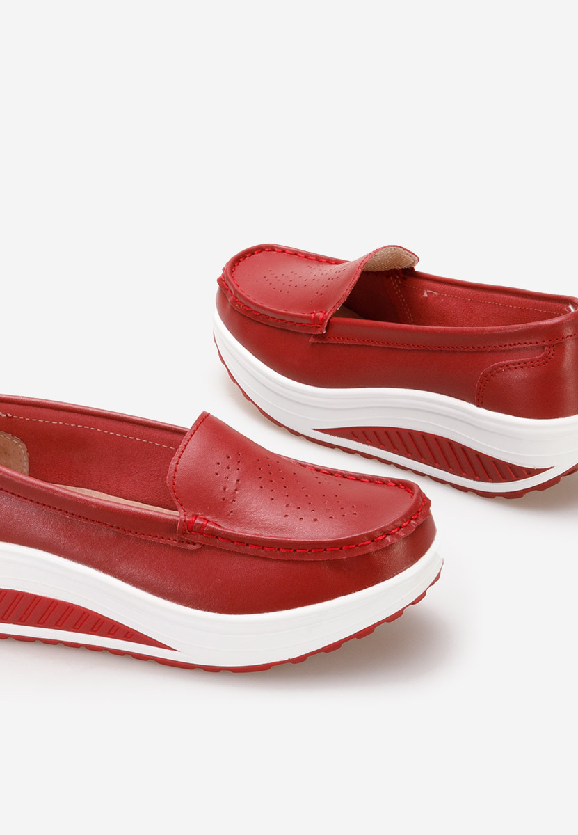 Mokasinke od prirodne kože Yustina crveno