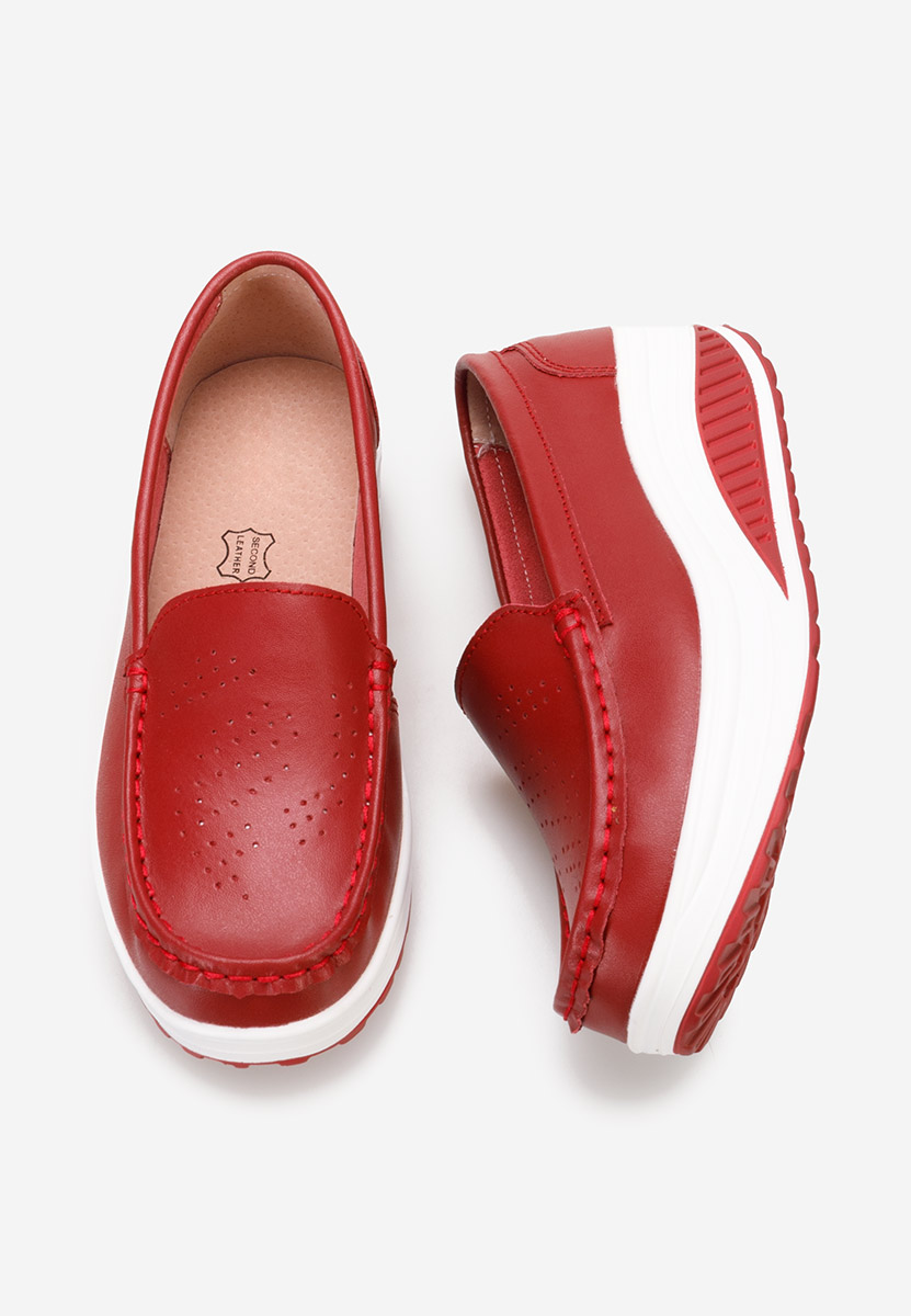 Mokasinke od prirodne kože Yustina crveno