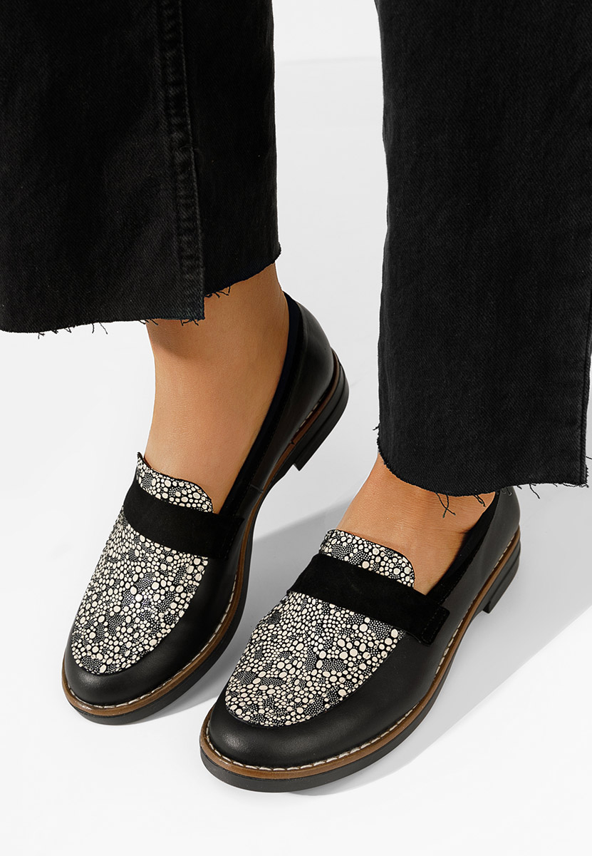 Mokasinke od prirodne kože Aleda crno