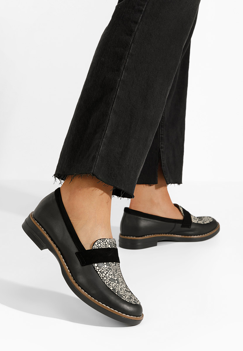 Mokasinke od prirodne kože Aleda crno