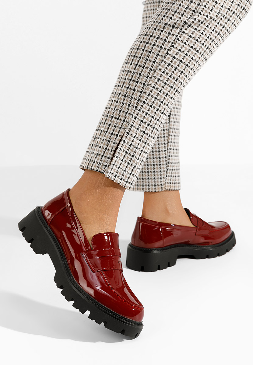 Mokasinke ženske Zampa vinsko crvena