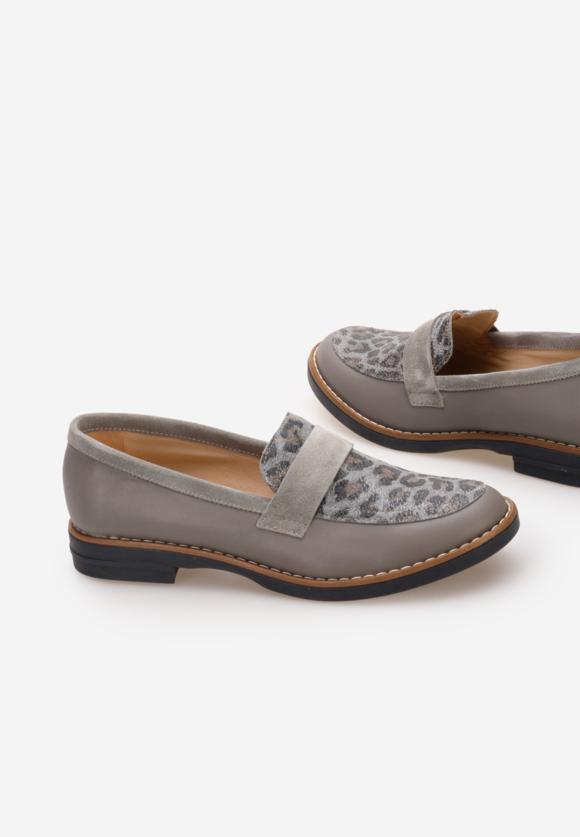 Mokasinke od prirodne kože Aleda sivo
