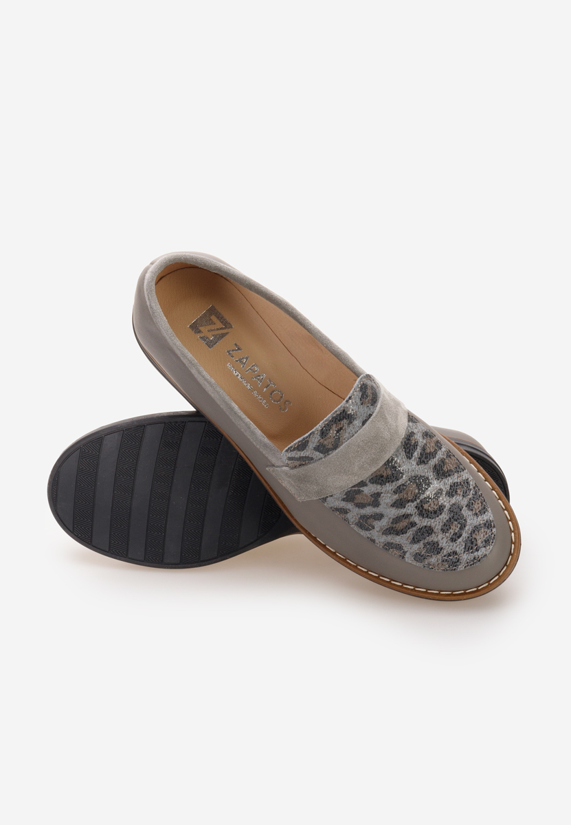 Mokasinke od prirodne kože Aleda sivo
