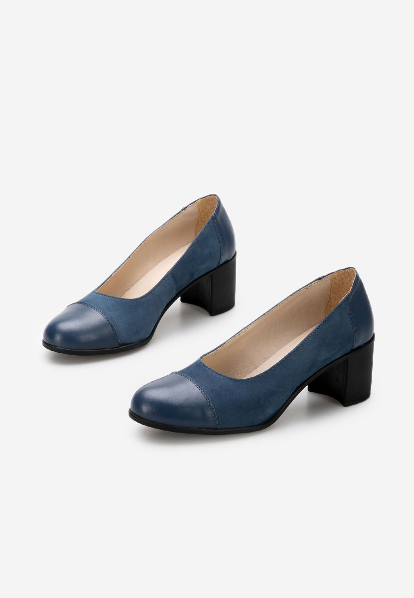 Kožne cipele na petu Judy V2 plavo navy