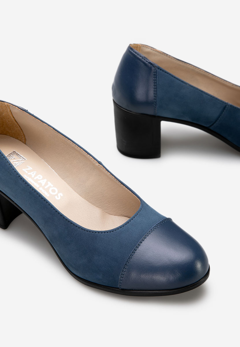 Kožne cipele na petu Judy V2 plavo navy