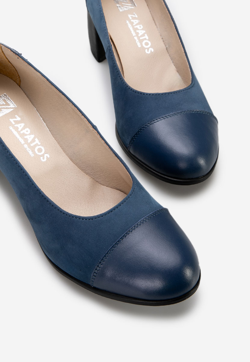 Kožne cipele na petu Judy V2 plavo navy