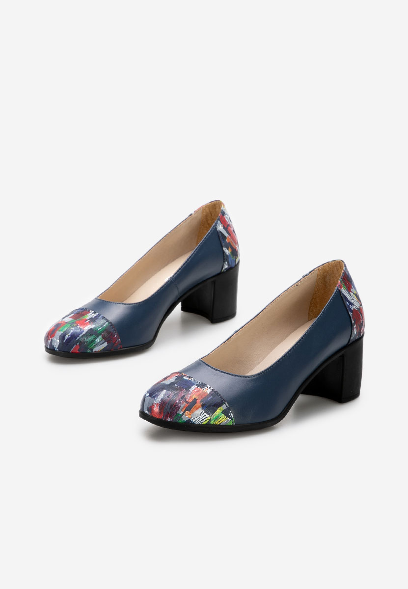 Kožne cipele na petu Judy V4 plavo navy