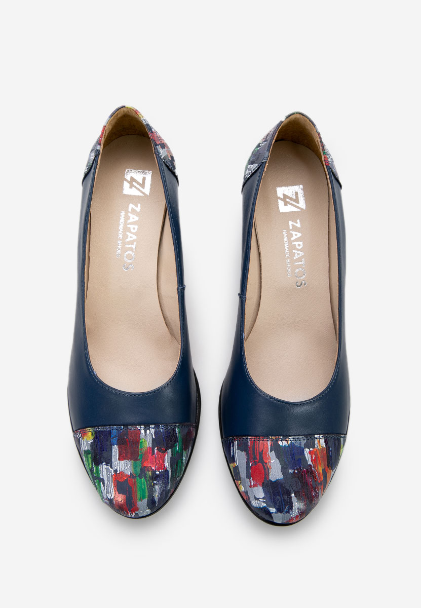 Kožne cipele na petu Judy V4 plavo navy