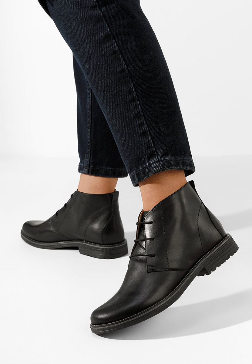 Kožne ženske gležnjače Kalisa V5 crno