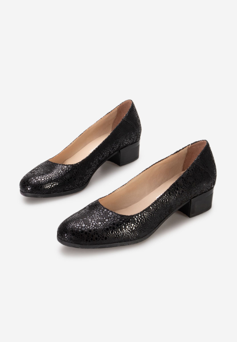 Kožne cipele na petu Montremy V4 crno