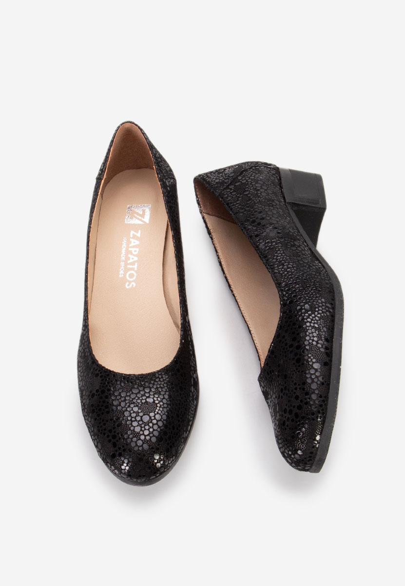 Kožne cipele na petu Montremy V4 crno