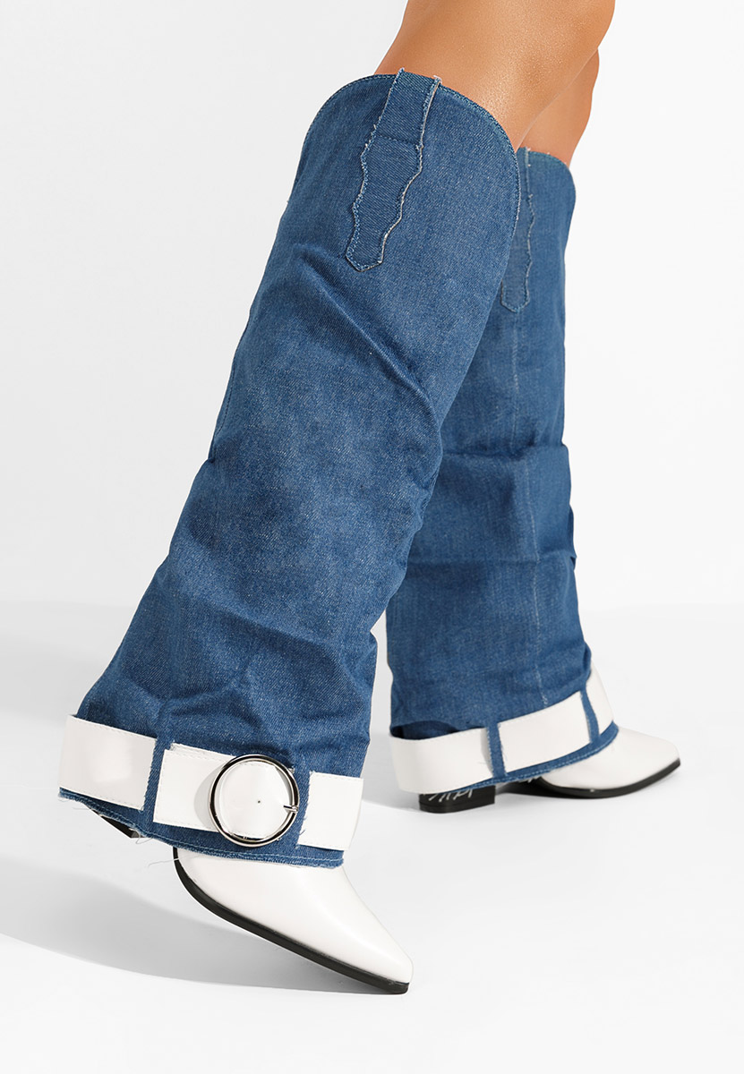 Čizmice na blok petu Elisia V3 denim