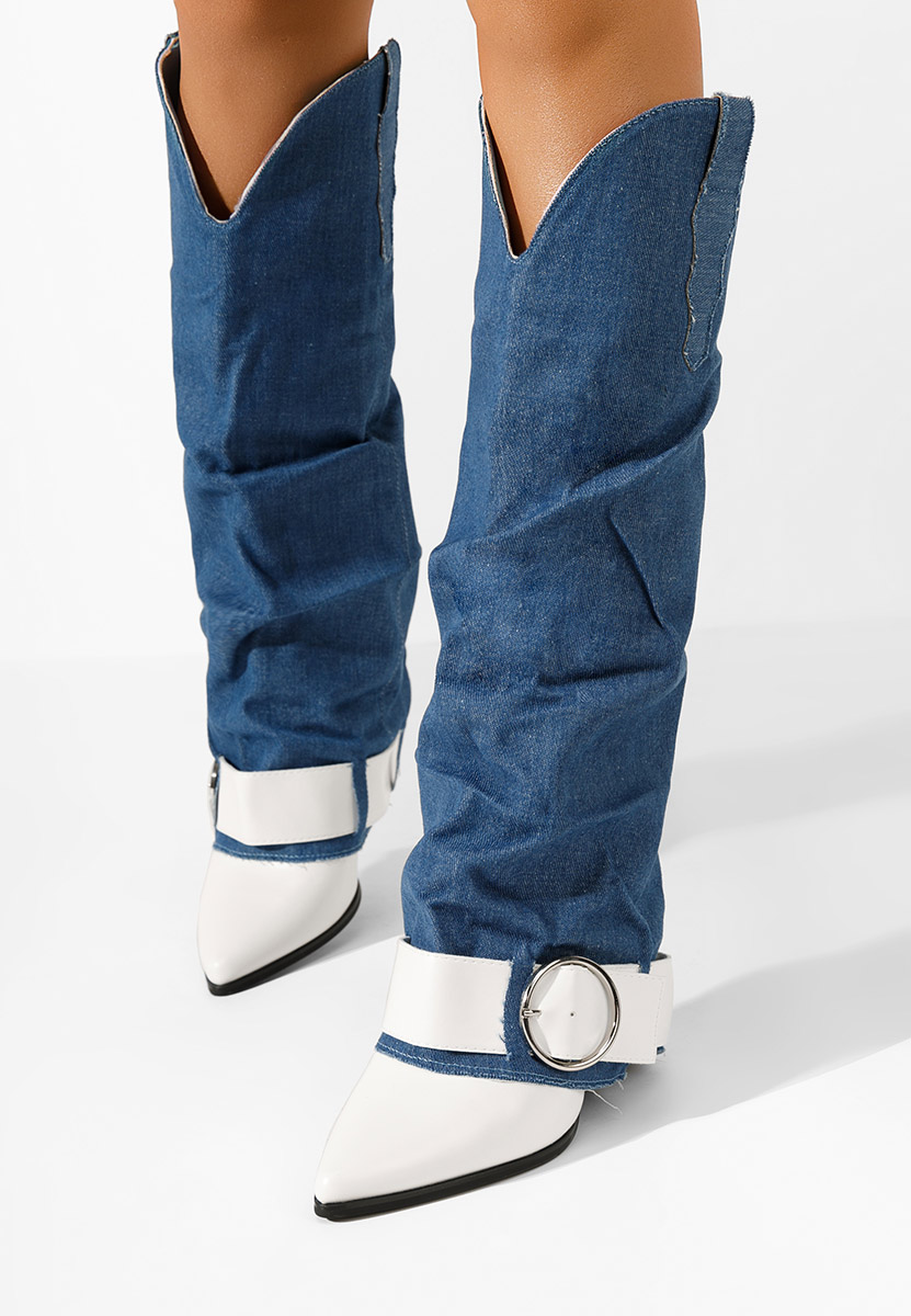 Čizmice na blok petu Elisia V3 denim