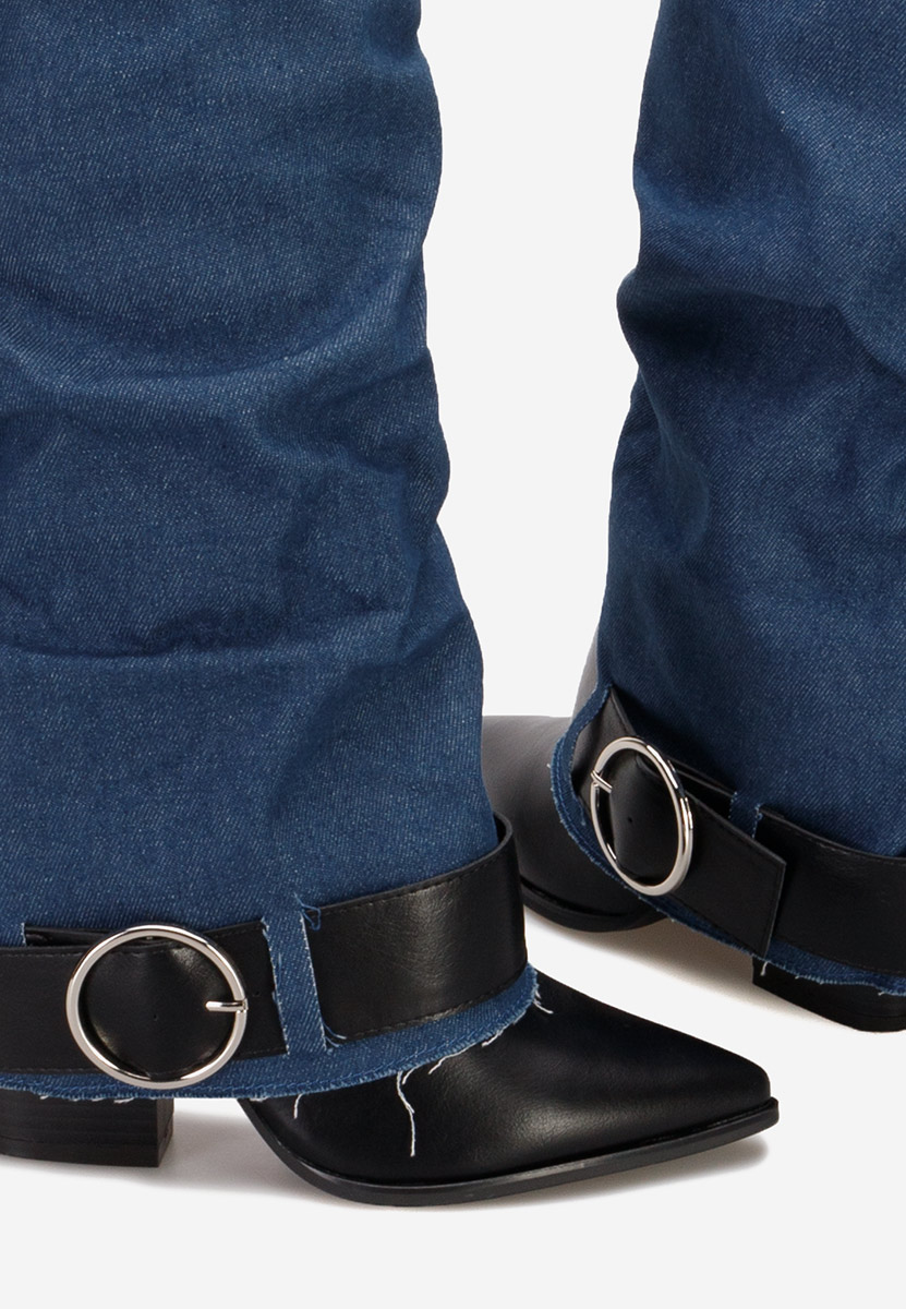 Čizmice na blok petu Elisia denim