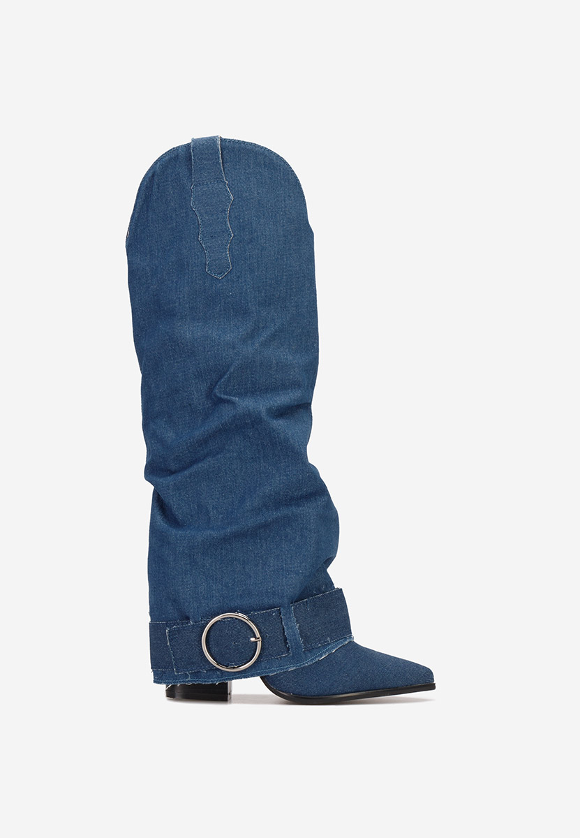 Čizmice na blok petu Elisia V2 denim