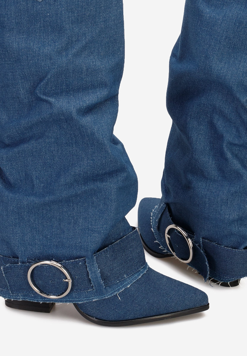 Čizmice na blok petu Elisia V2 denim