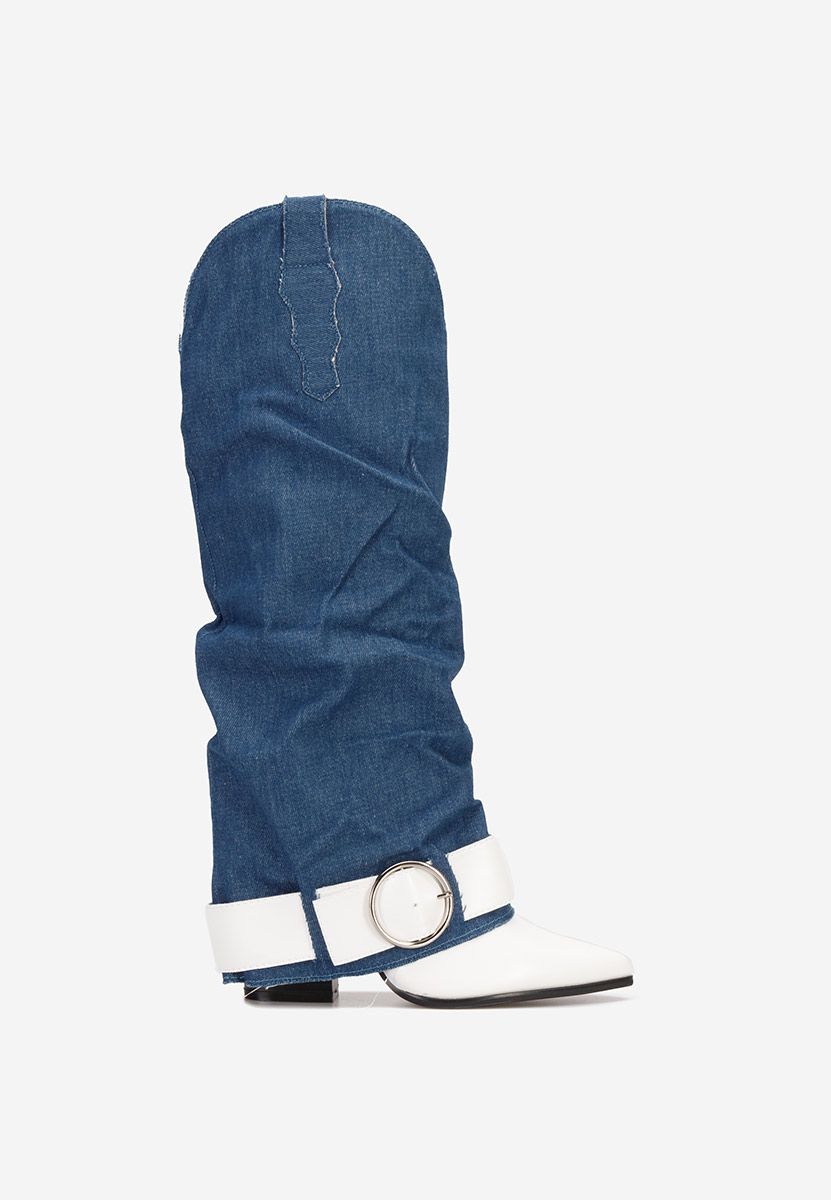 Čizmice na blok petu Elisia V3 denim