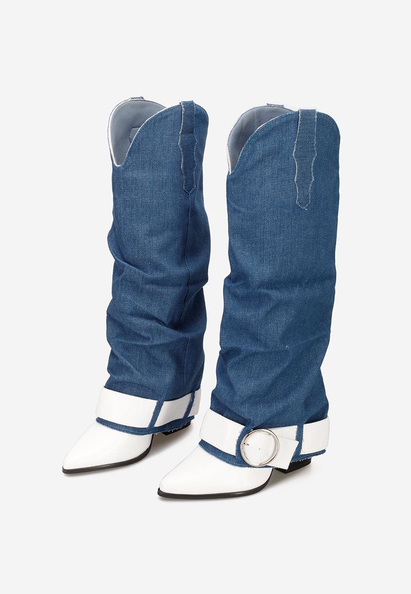 Čizmice na blok petu Elisia V3 denim