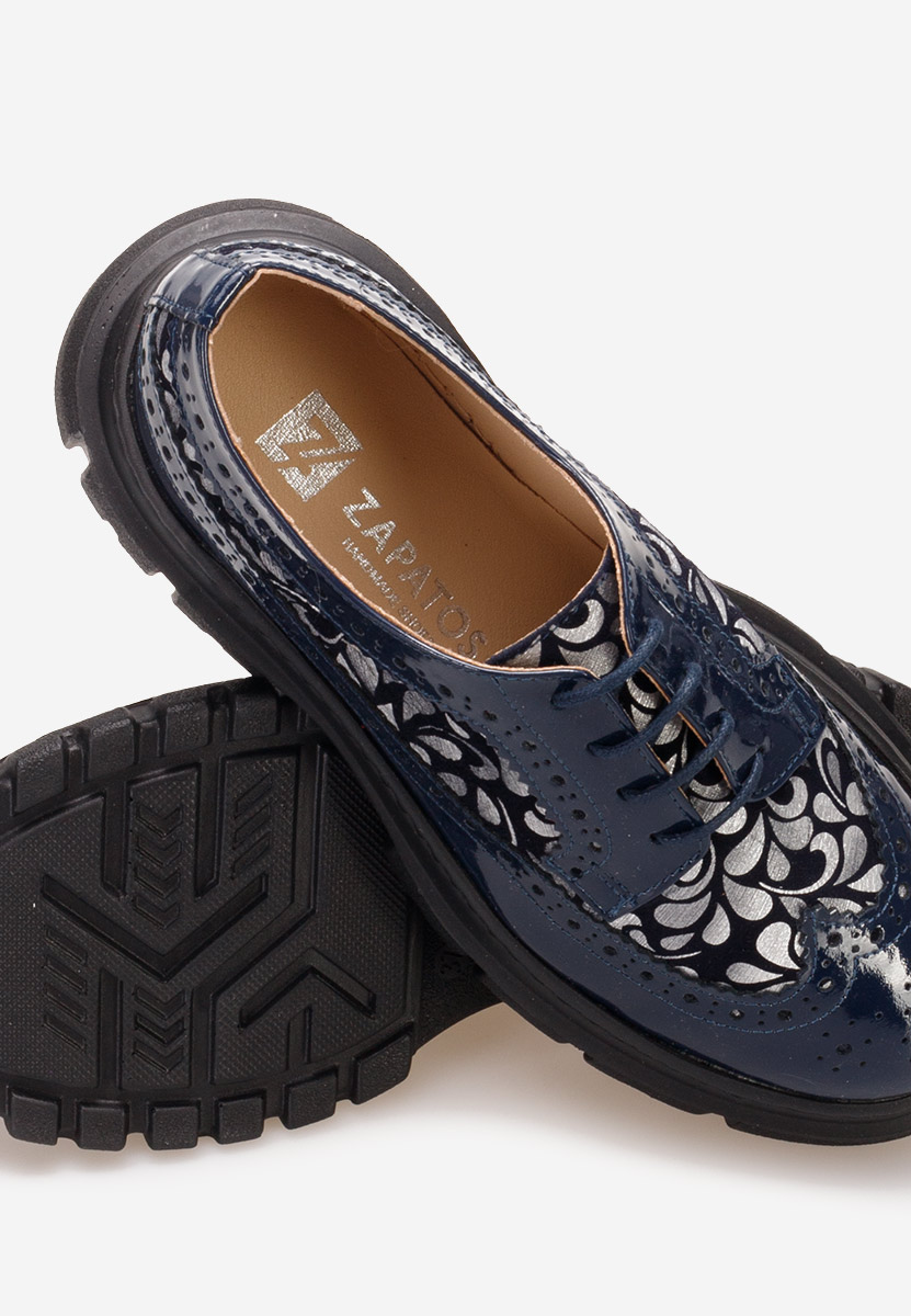 Kožne cipele derby Henise V6 plavo navy