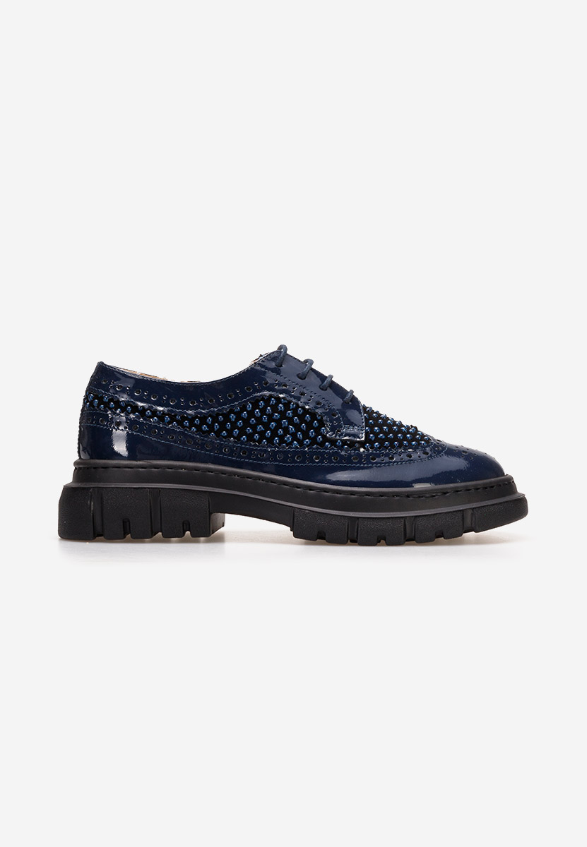 Kožne cipele derby Henise V5 plavo navy