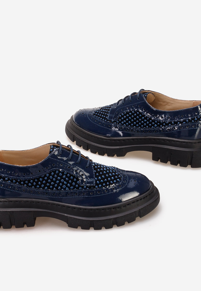 Kožne cipele derby Henise V5 plavo navy