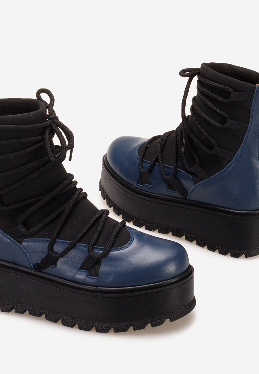 Gležnjače s platformom Amelia plavo navy