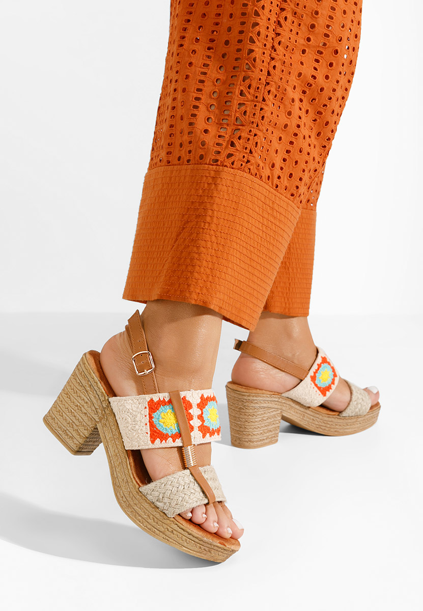 Sandale s petu Zeina V3 bež