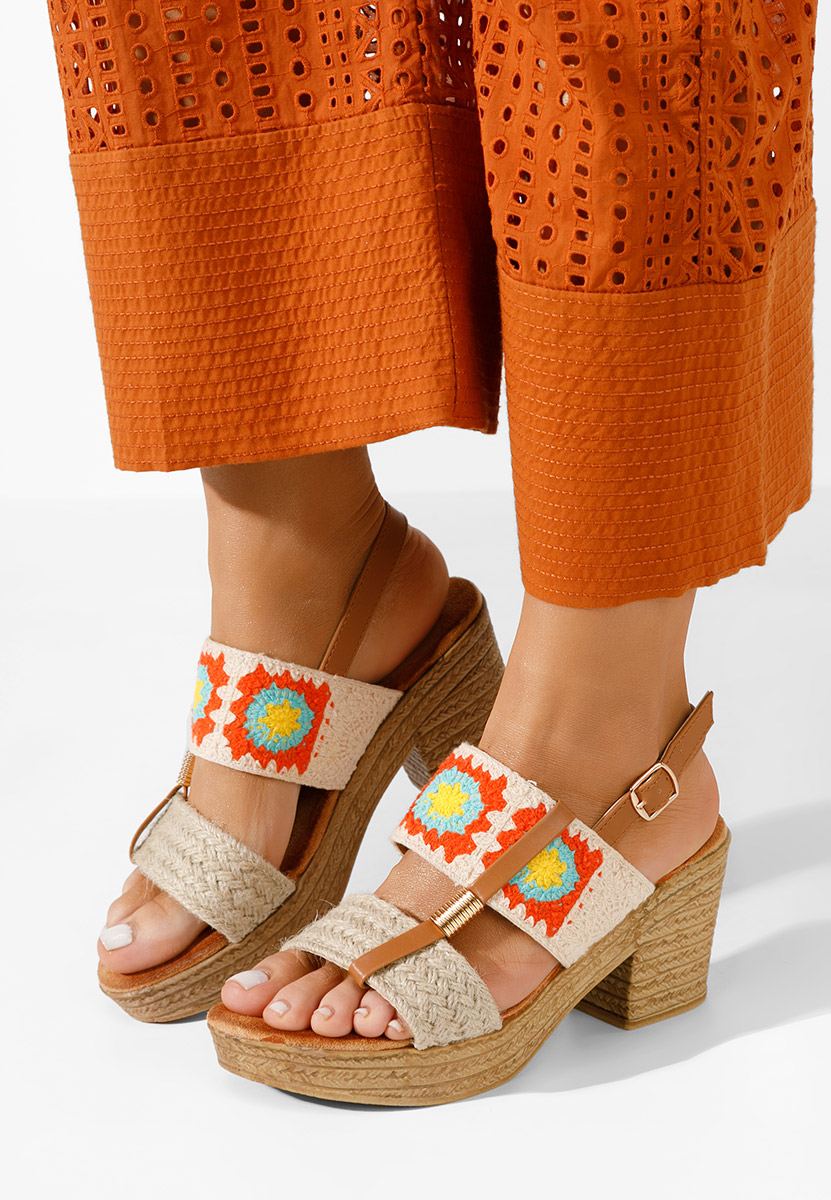 Sandale s petu Zeina V3 bež