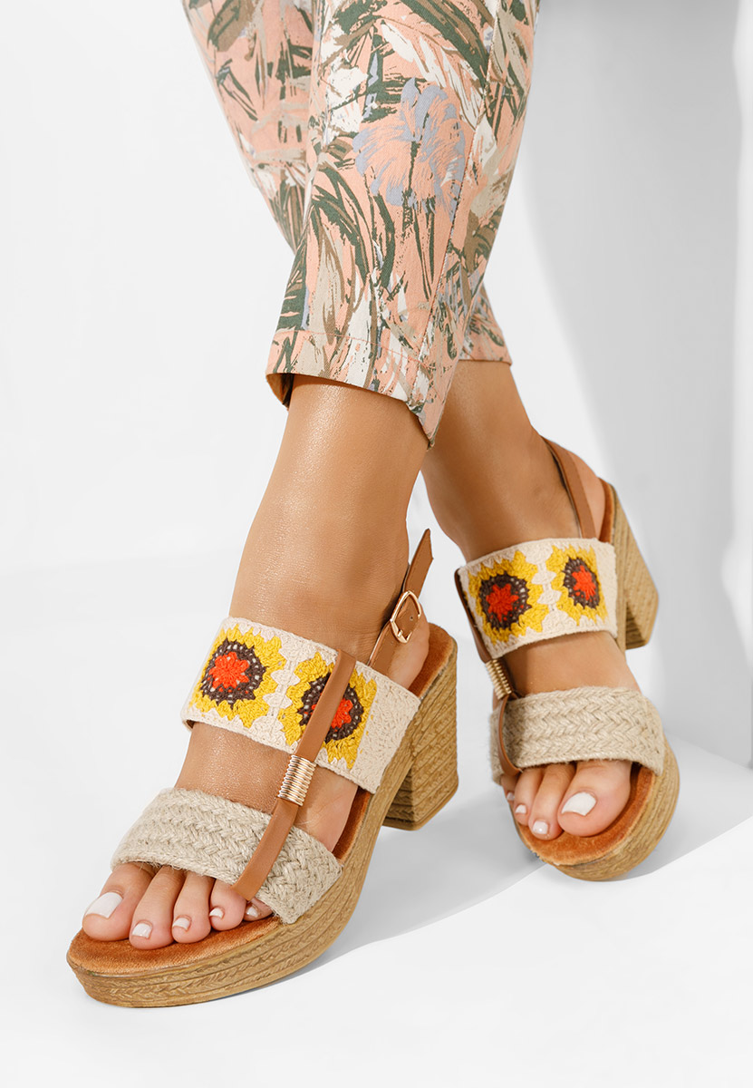 Sandale sa semi plato Zeina V2 bež