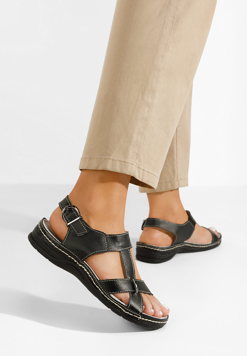 Sandale od prirodne kože Zinna crno